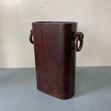Mid-Century Modernist Italian Walnut Wooden Umbrella Stand, 1950s