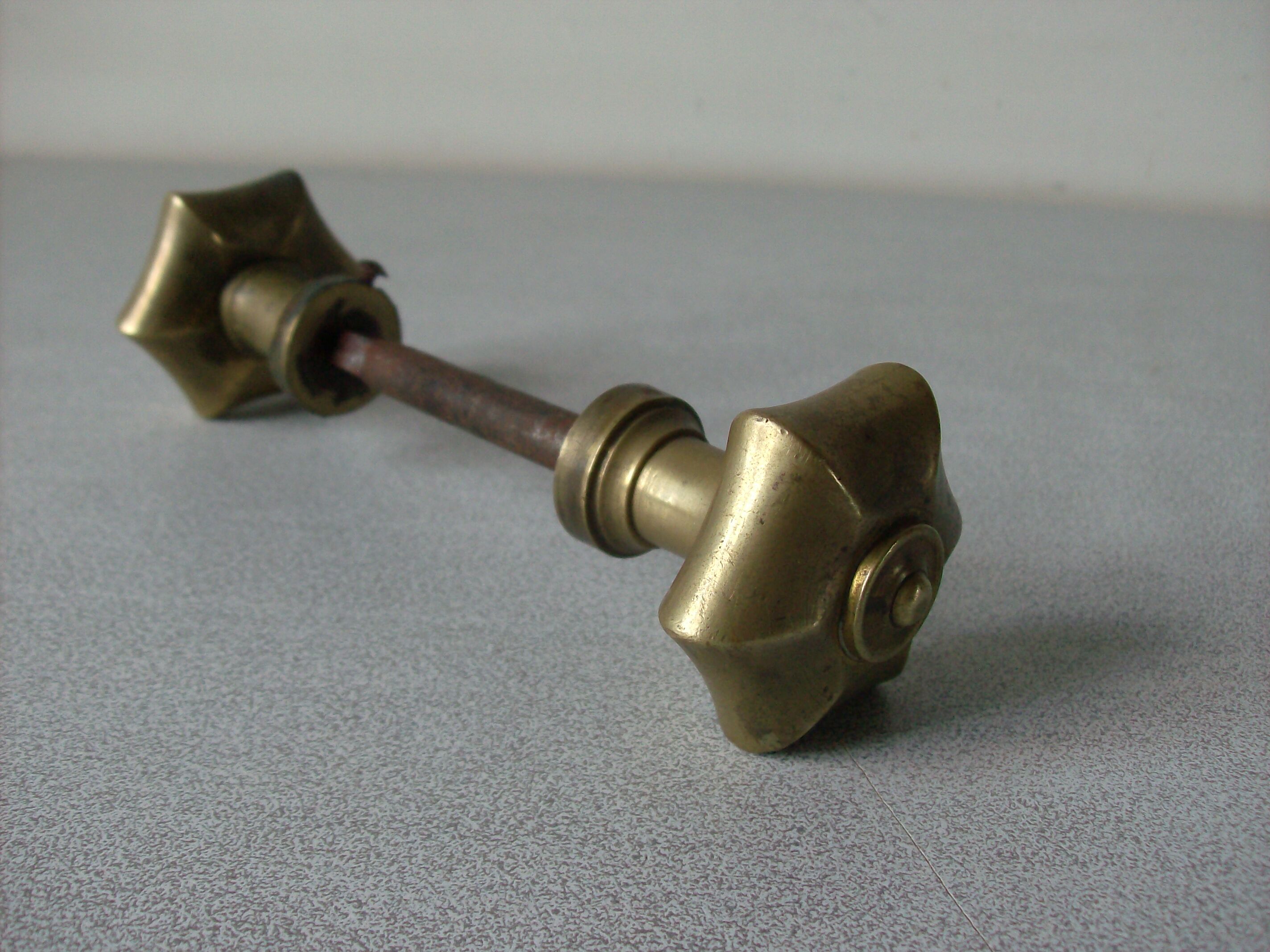 Old Pair of Bronze Door Handles Brass Metal Antique Locksmith