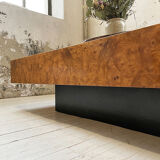 Italian coffee table elm magnifying glass