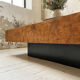 Table basse italienne laque loupe d’orme
