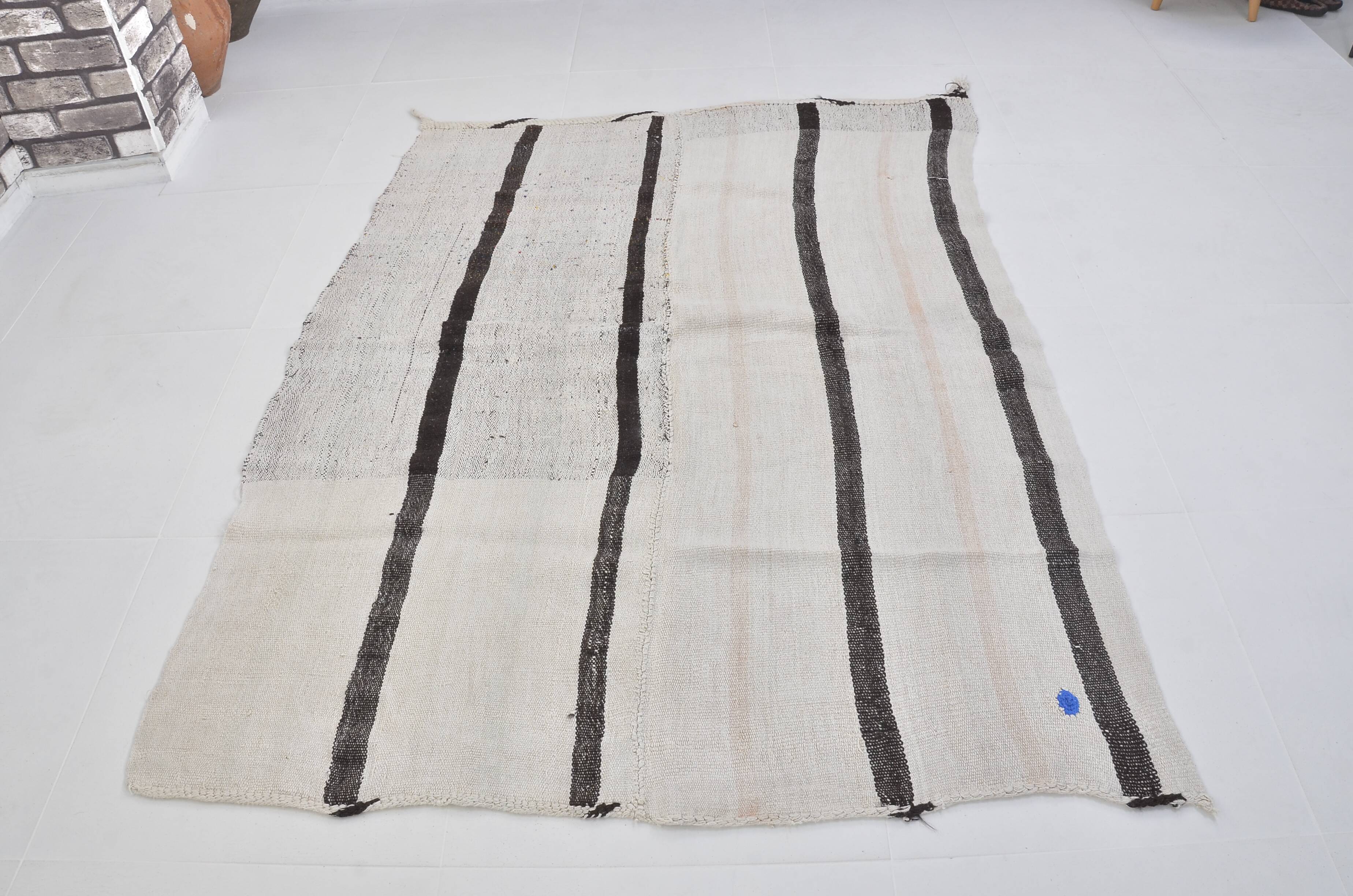 Oushak Hemp Kilim Rug with Stripes sku 3667