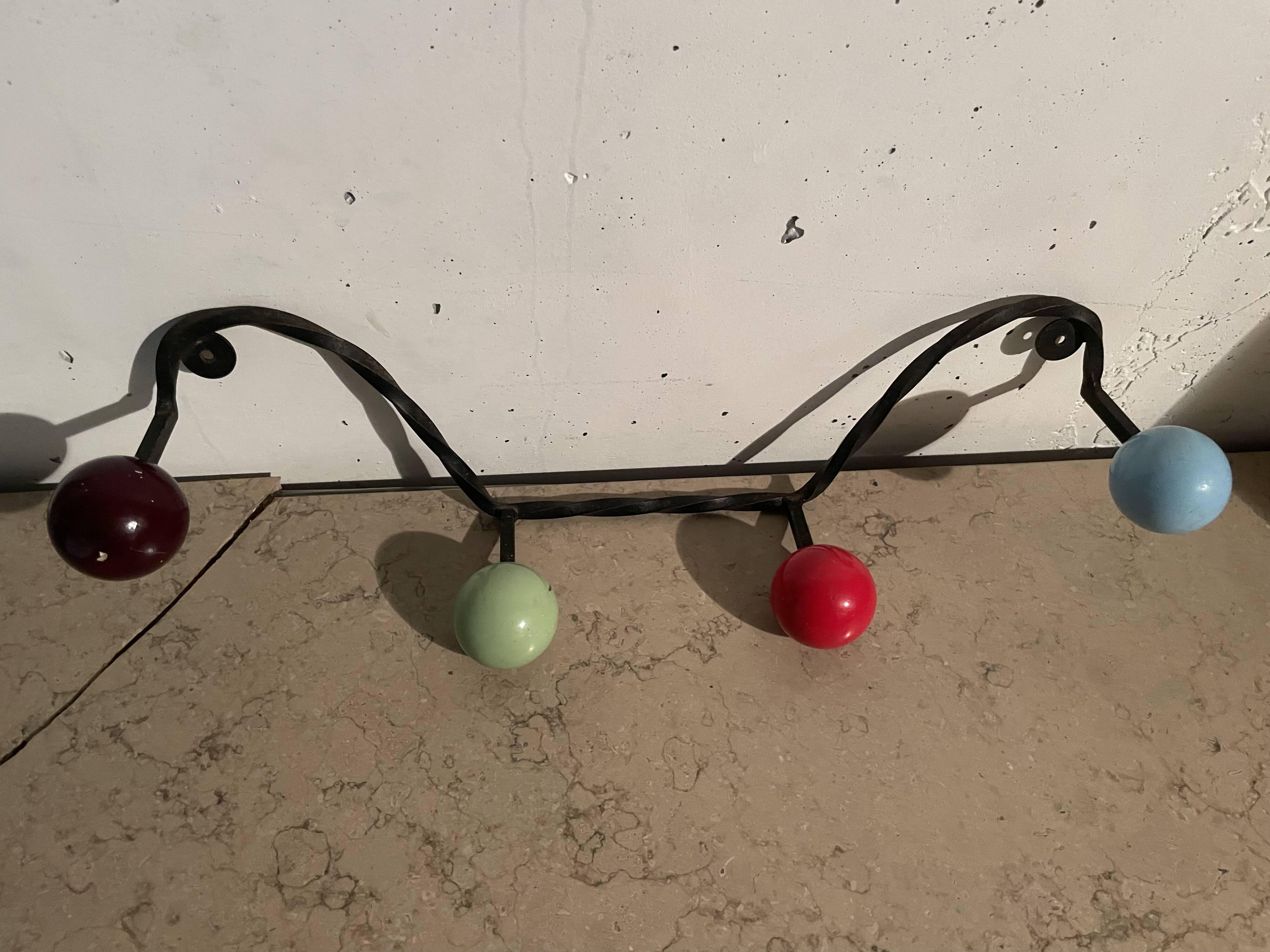 Coat hooks with 4 balls from the 1960s.