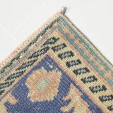 Samon & Blue Luxury Vintage Rug, Large Area Vintage Persian Rug, 218x302 Cm