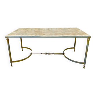 Table basse en marbre et laiton vintage circa 60’s