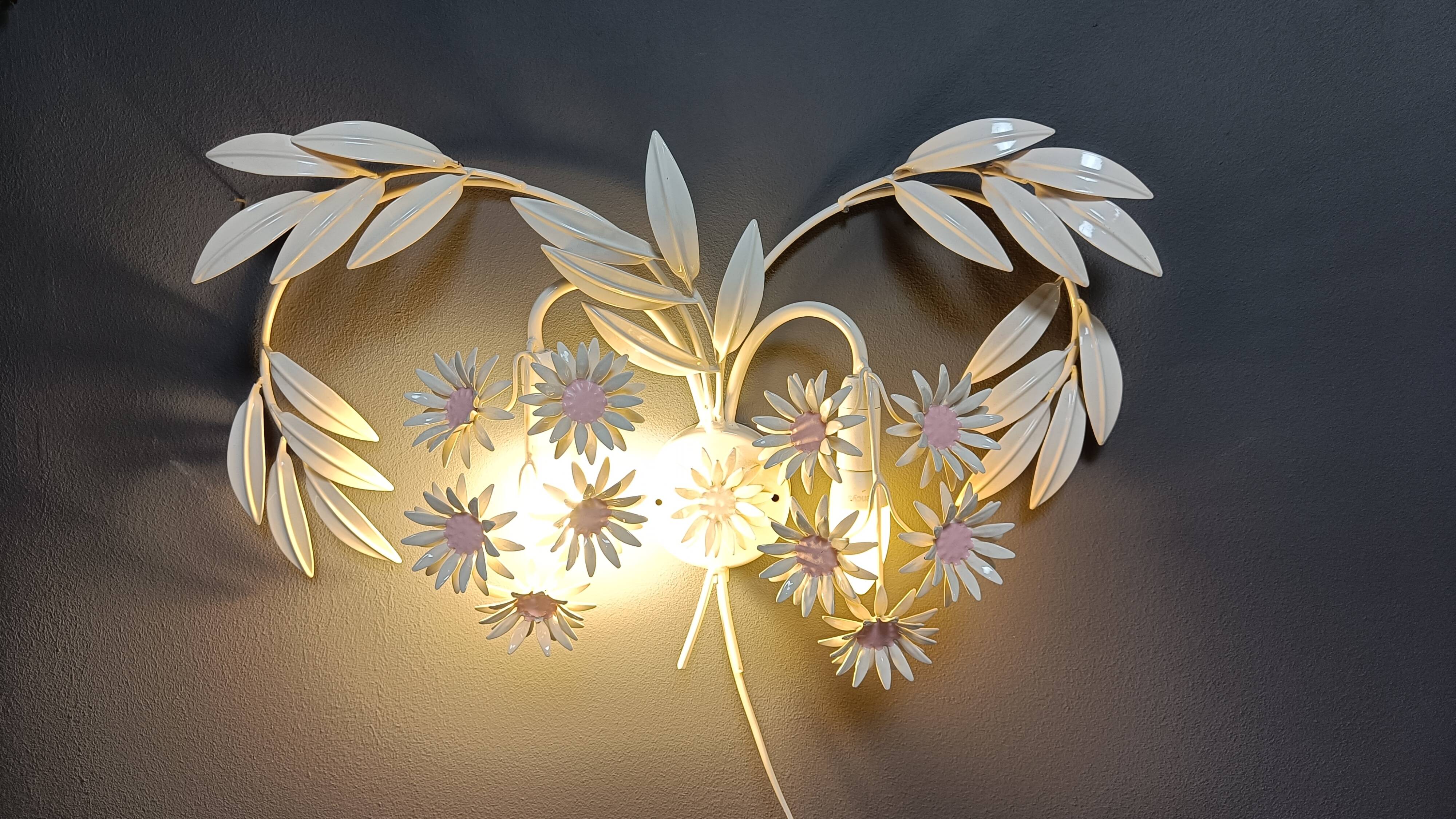Vintage floral  wall lamp by Hans Kögl , 1970s