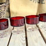 Set of 4 Ruby Luminarc Cavalier champagne cups