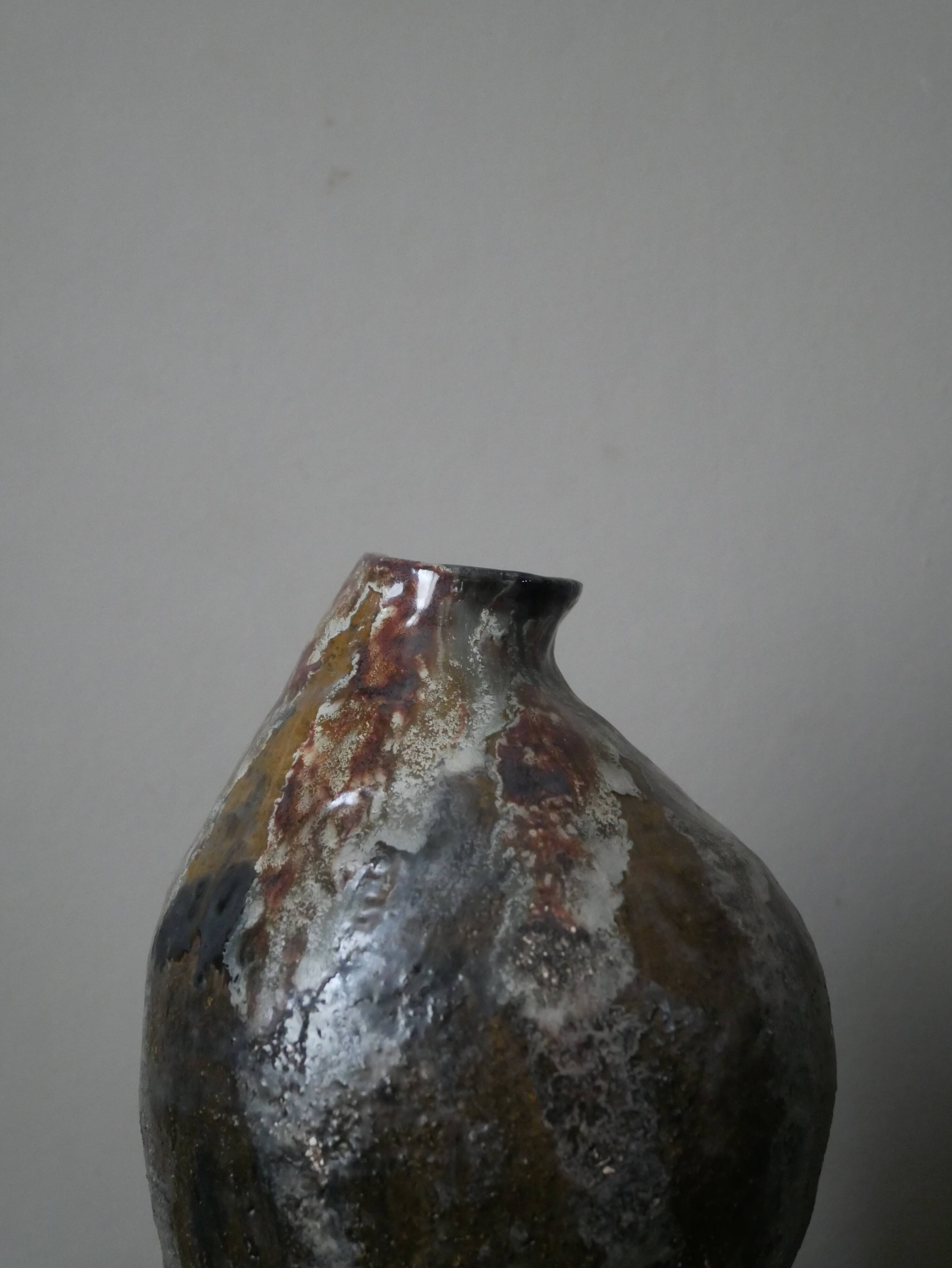 Handmade ceramic vase glazed decoration design wabi-sabi japandi pottery handmade japanese