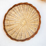 Set of 5 wicker and rattan baskets