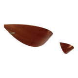 Pair of wooden and brass wall lights by Declic 1980