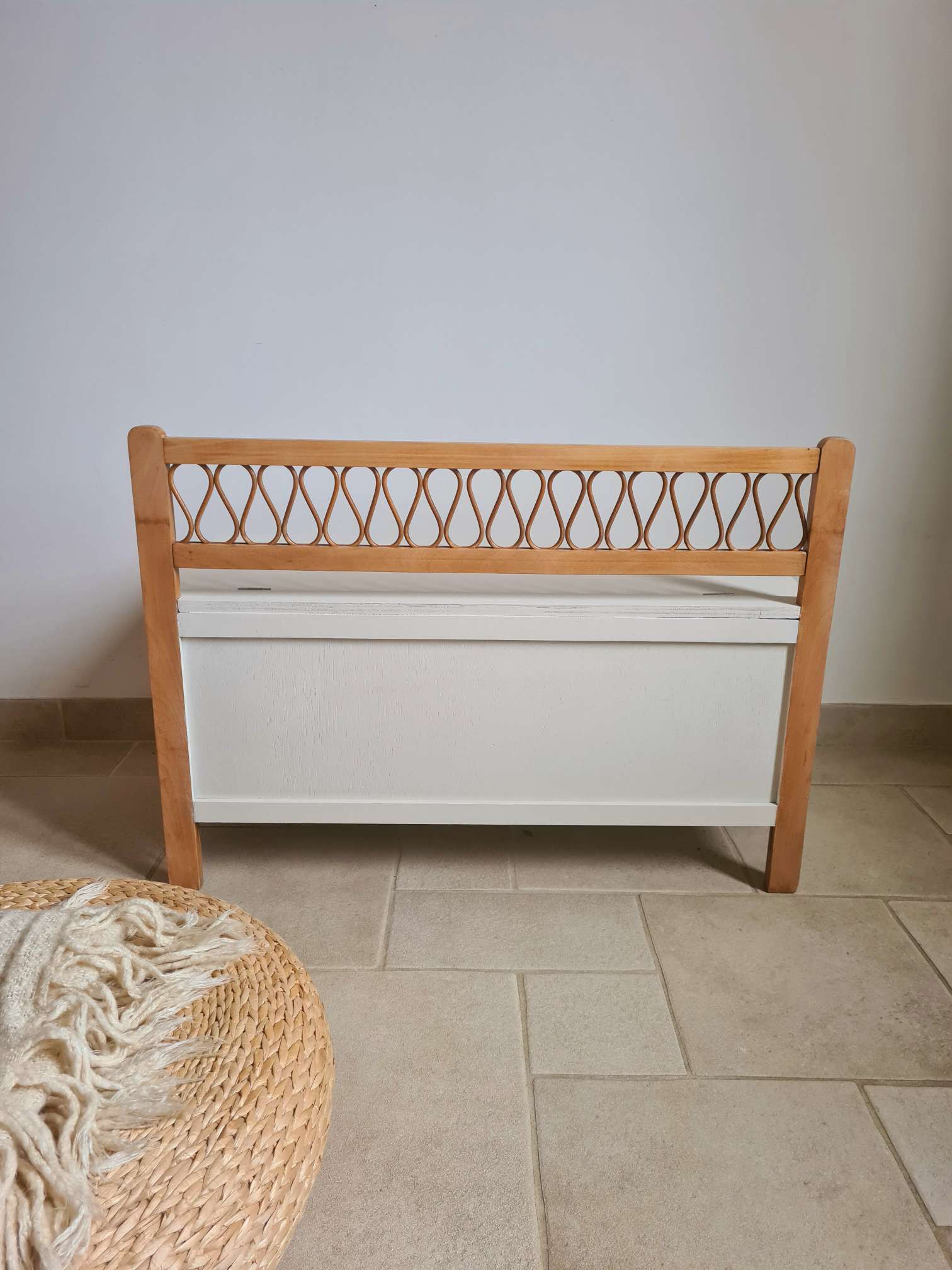 Old wooden and rattan chest
