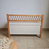 Old wooden and rattan chest