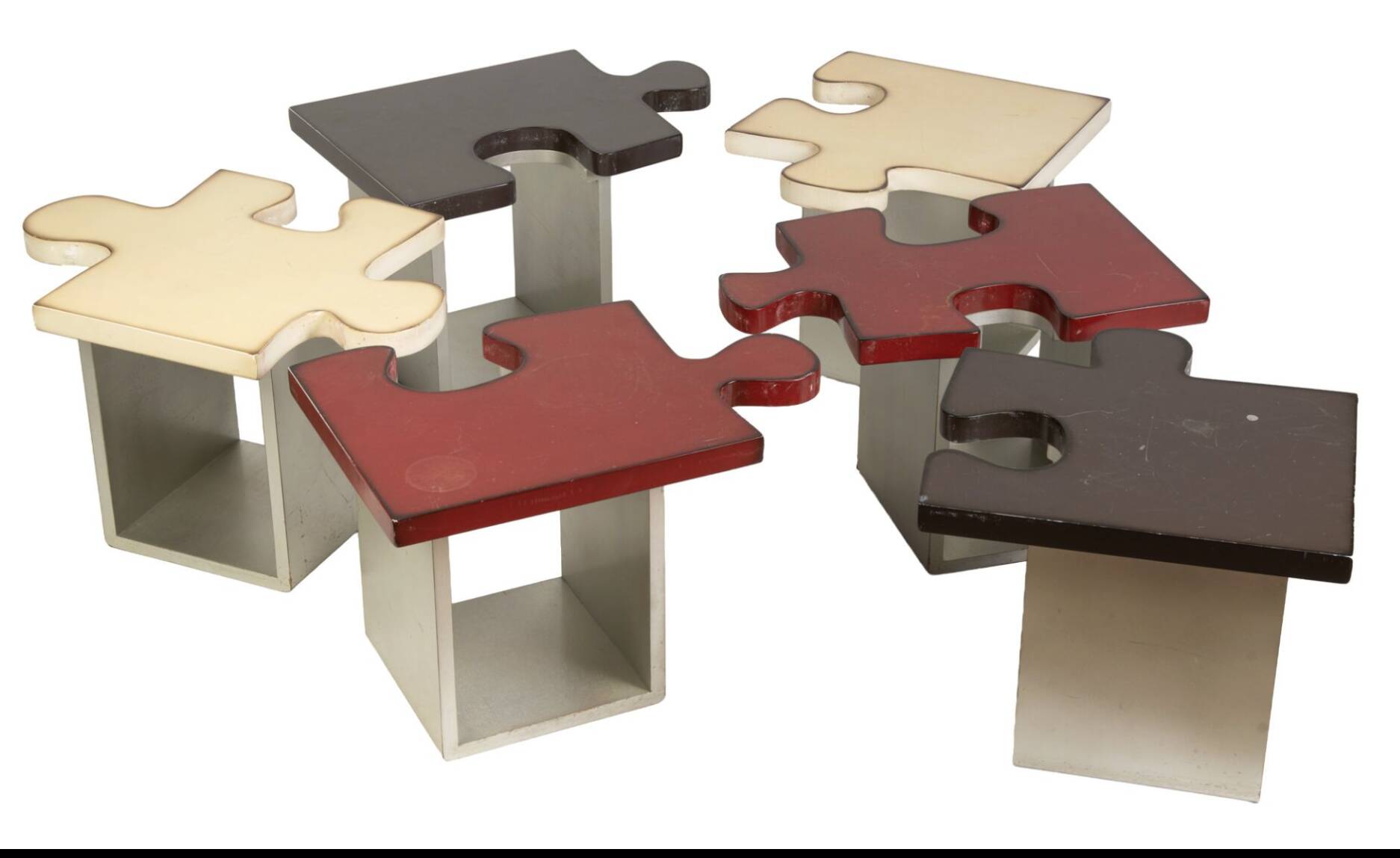 Rare "puzzle" coffee table - 6 modules - 70s