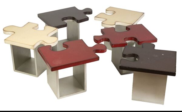 Rare table basse ''puzzle'' - 6 modules - 70's