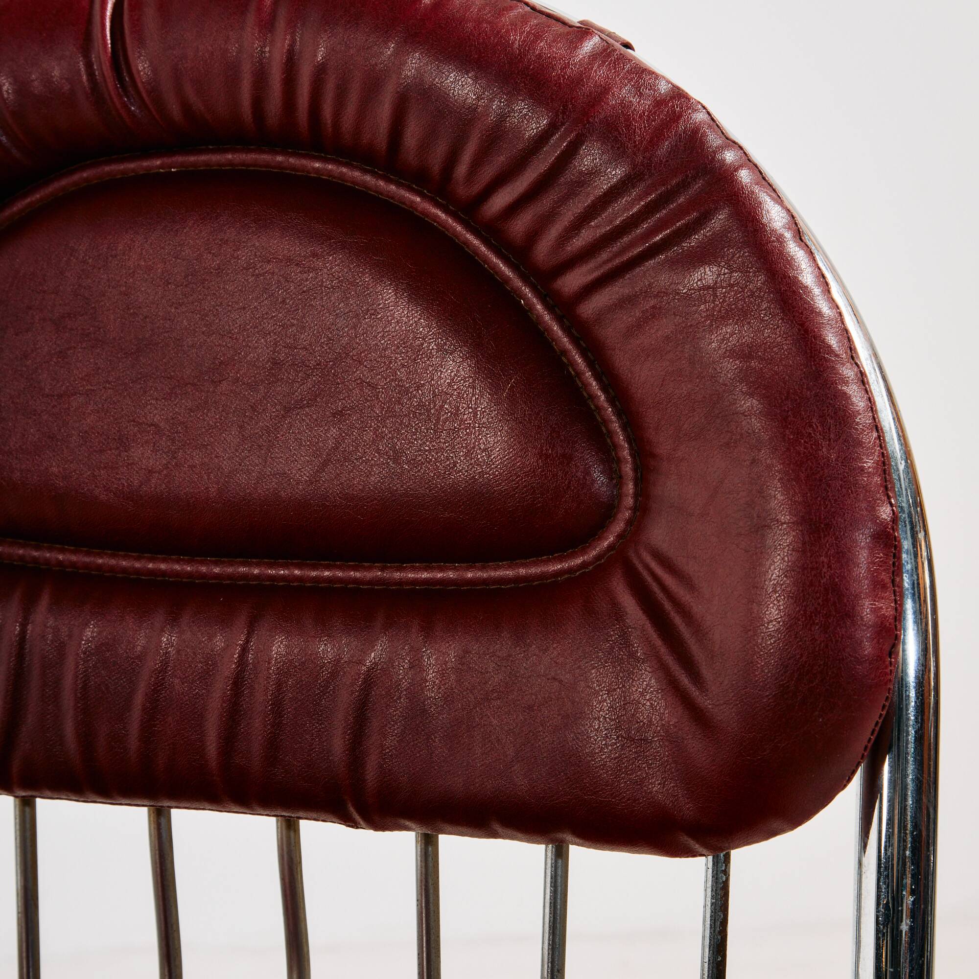 Italian chrome and leather dining set by Gastone Rinaldi, set of 7.