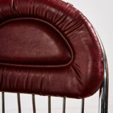 Italian chrome and leather dining set by Gastone Rinaldi, set of 7.