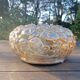 Héléna Tynell snail ceiling / wall light, iridescent amber 1960