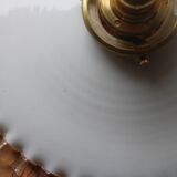 White toothed opaline hanging lamp