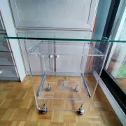 Plexiglass and glass side table