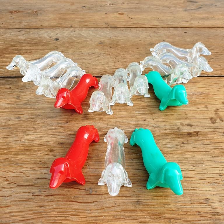 Set of 14 dachshunds vintage knife holders 1960