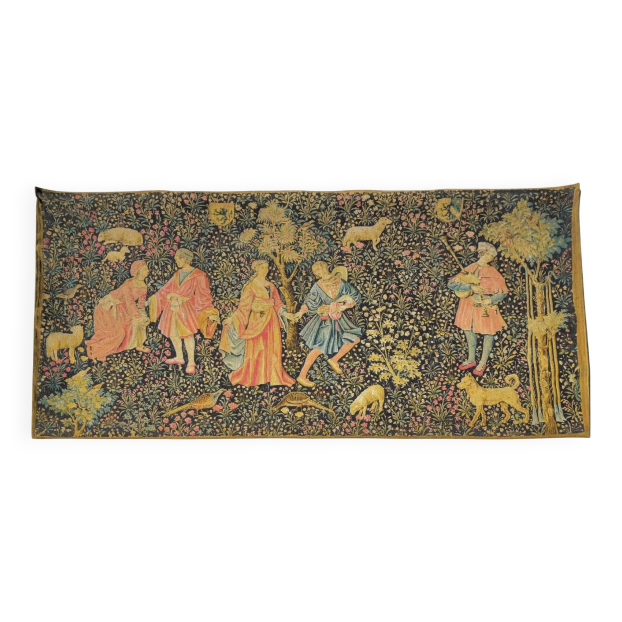 Vintage French Tapestry “La Dame” Artis Flora, Medievale , Musée du Louvre