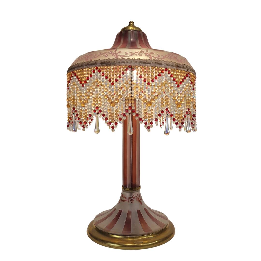 Table lamp, firmed Suberville, Art Nouveau, double glass, s. xx
