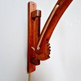 Scandinavian design teak scissor wall light, 1960s