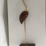 Heron in wood and brass
