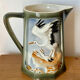Old Barbotine Jug Storks - Saint-Clément France