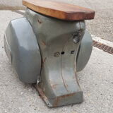Scooter stool with teak seat