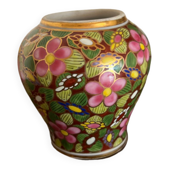 Vase (or 24 carats) porcelaine thaï peinte à la main