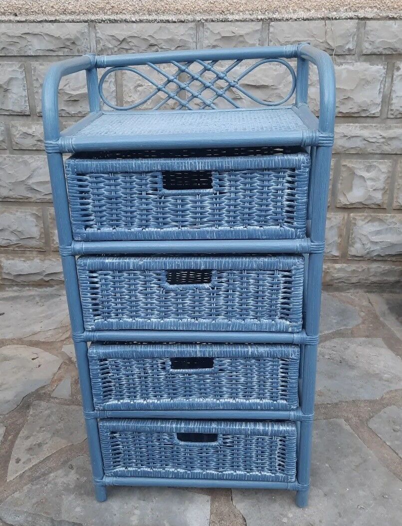 Meuble de 4 tiroirs en bambou et rotin