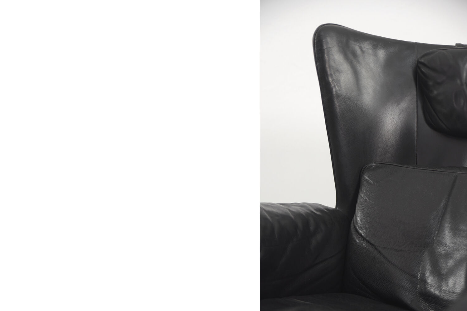 Fauteuil à oreilles en cuir DS-23 de Franz Josef Schulte pour De Sede, 1980