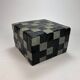 Vintage leather patchwork pouf, 1980s