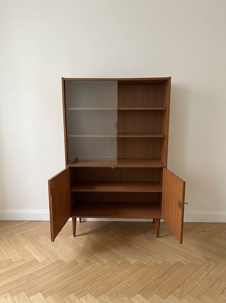Vintage 1960s wooden display cabinet