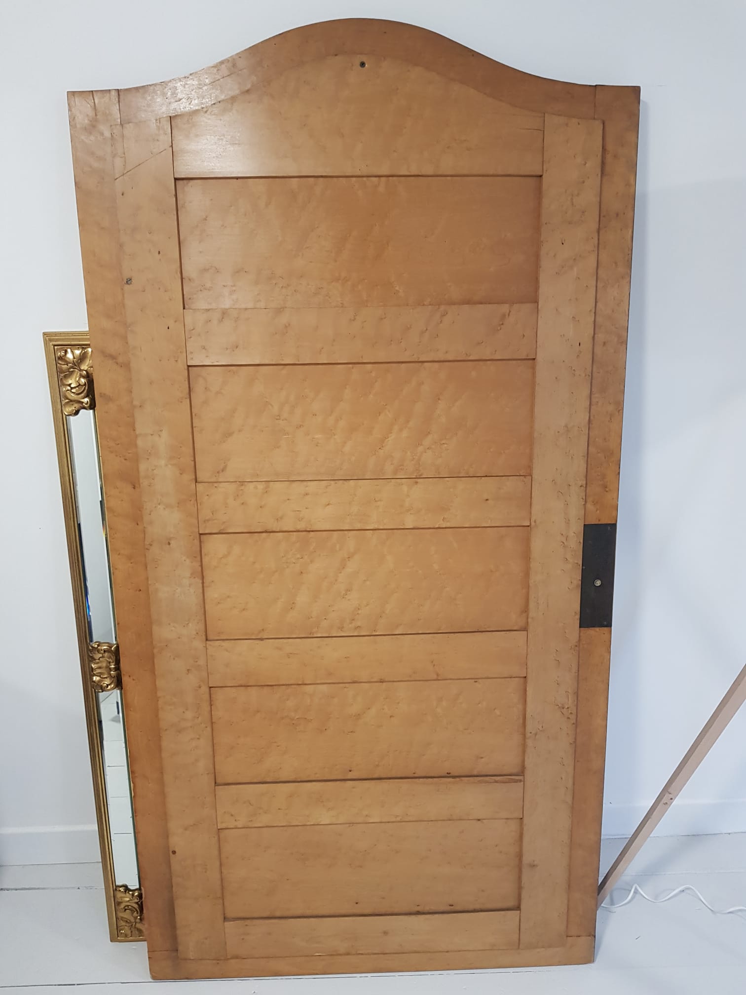 Beveled mirror in elm burl 163cm×65 cm