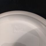 Trio of hollow earthenware plates ''Oxford Brazil'' Blue Checkerboard patterns