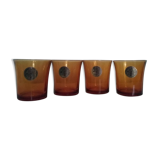 Gobelets Duralex en verre ambré année 70