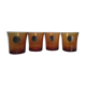 Gobelets Duralex en verre ambré année 70