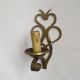 French vintage brass handmade single wall light with scrolled open backplate.