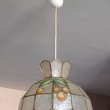 Vintage mother-of-pearl pendant with cherry pattern