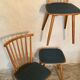 Set of 2 chairs with bars and a stool vintage compass feet 1960's