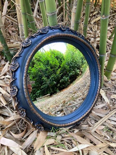 Convex mirror, also known as a witch's mirror.