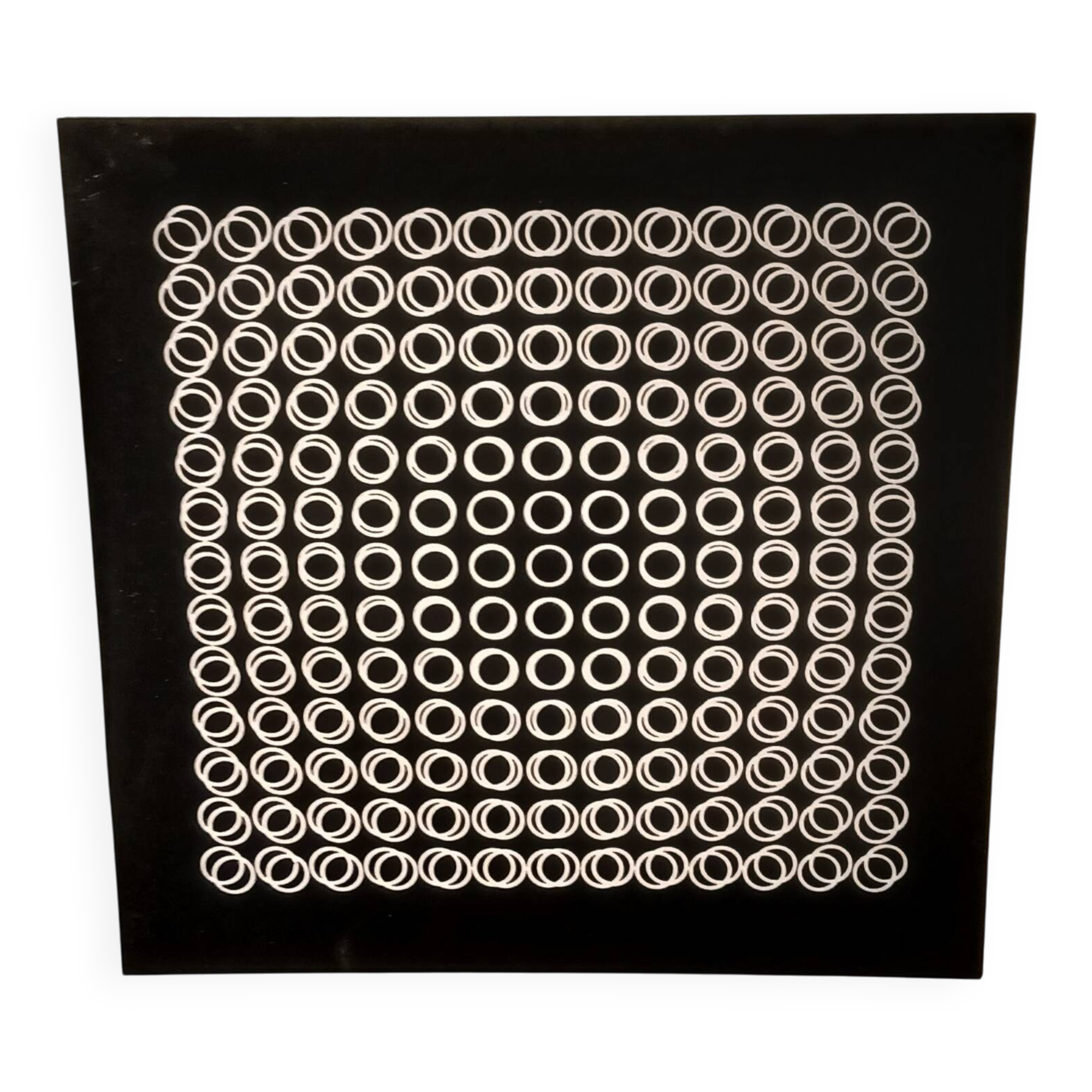 Vasarely silkscreen print - "Deep Kinetics" - 3D Illusion & Black and White