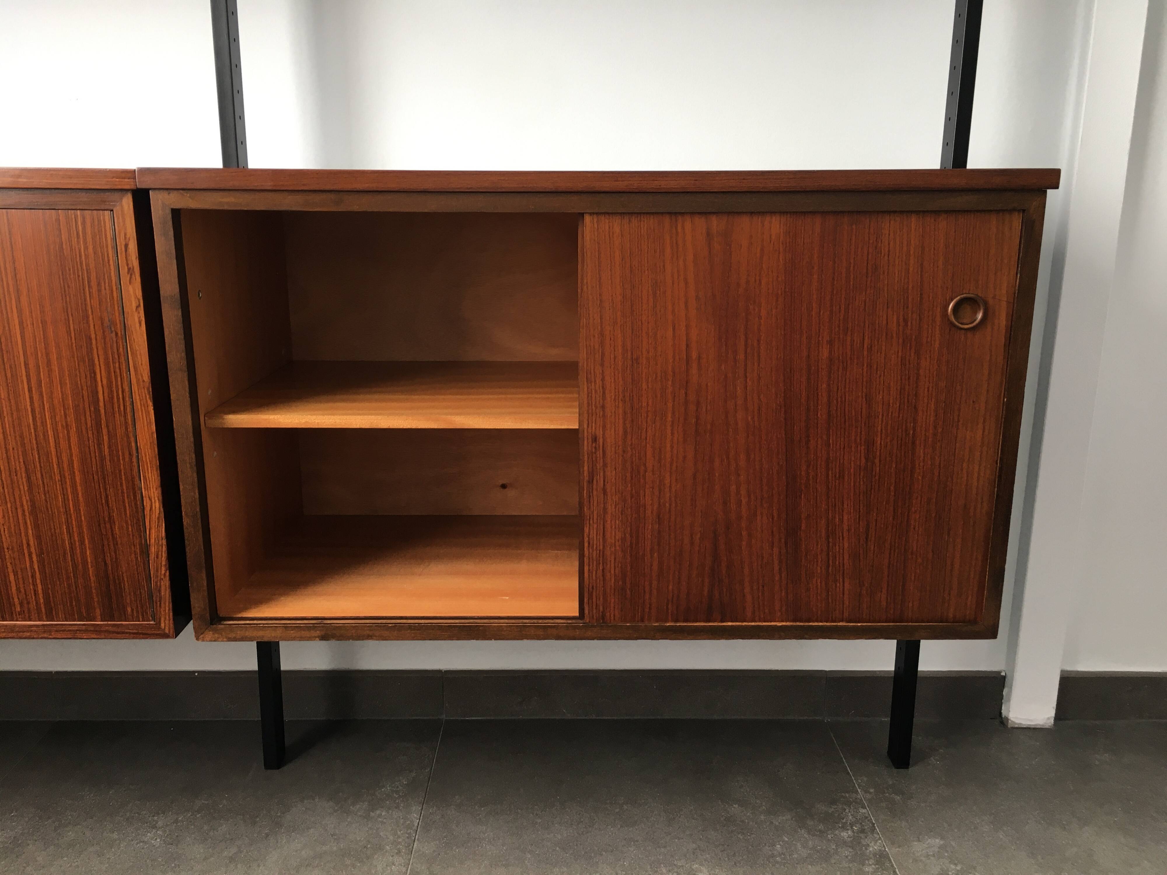 Scandinavian rosewood modular bookcase Pira Mobel system year 60