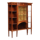 Mahogany display cabinet with maple inlays.