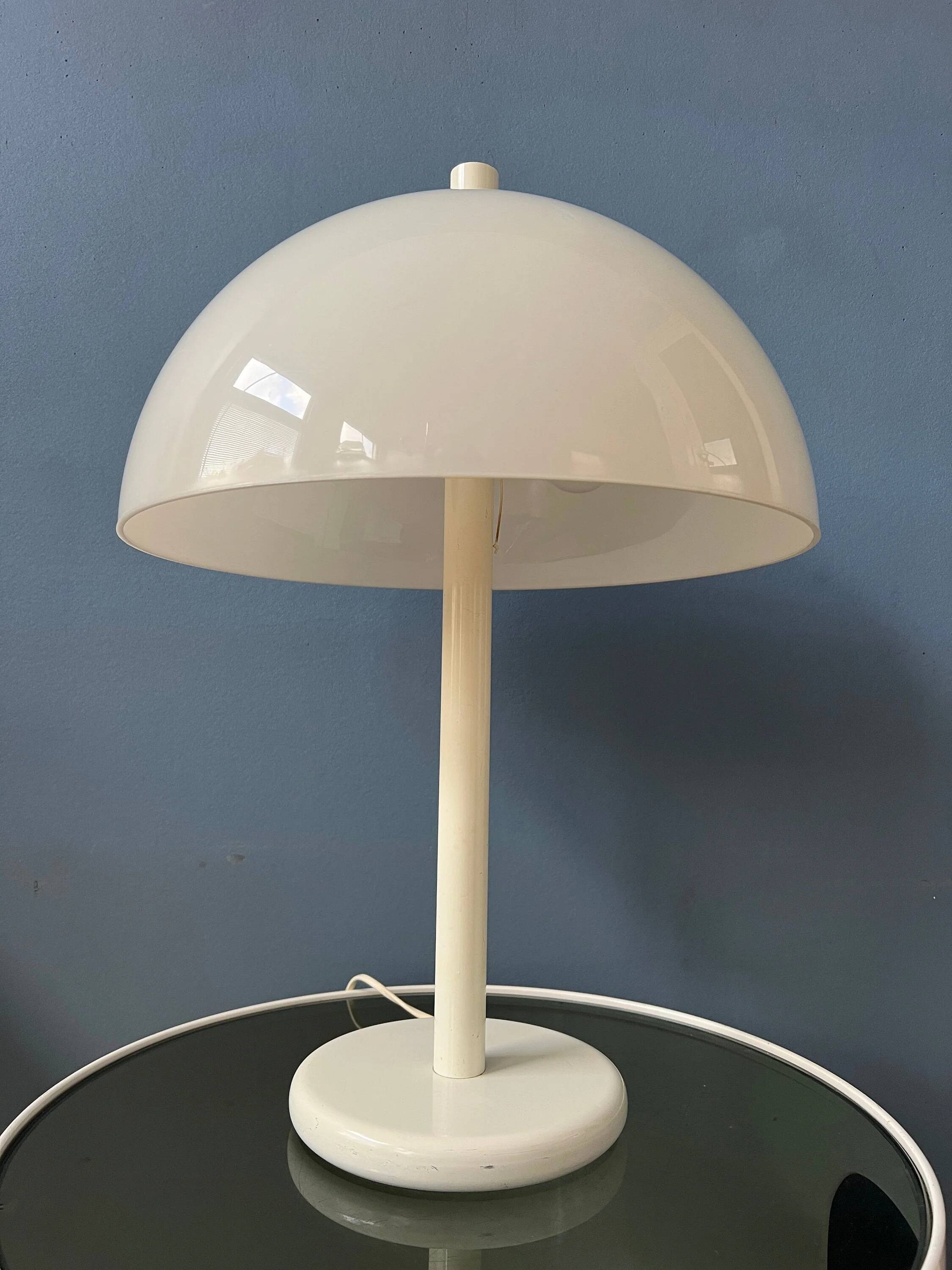 White Mid-Century Dijkstra mushroom table lamp