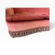 Vintage two-seater armchair in powder pink velvet with fringes.