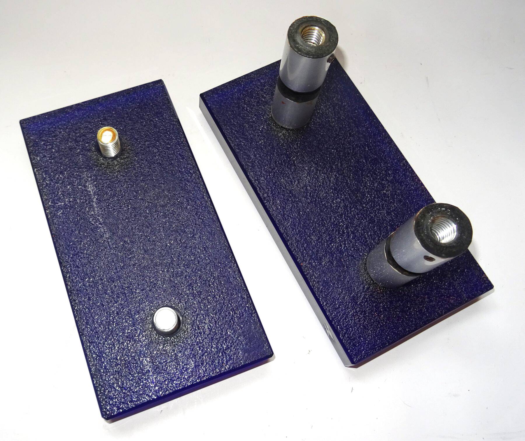 Vintage Door Handles • Solid Glass • Cobalt Blue • 1960
