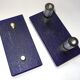 Vintage Door Handles • Solid Glass • Cobalt Blue • 1960