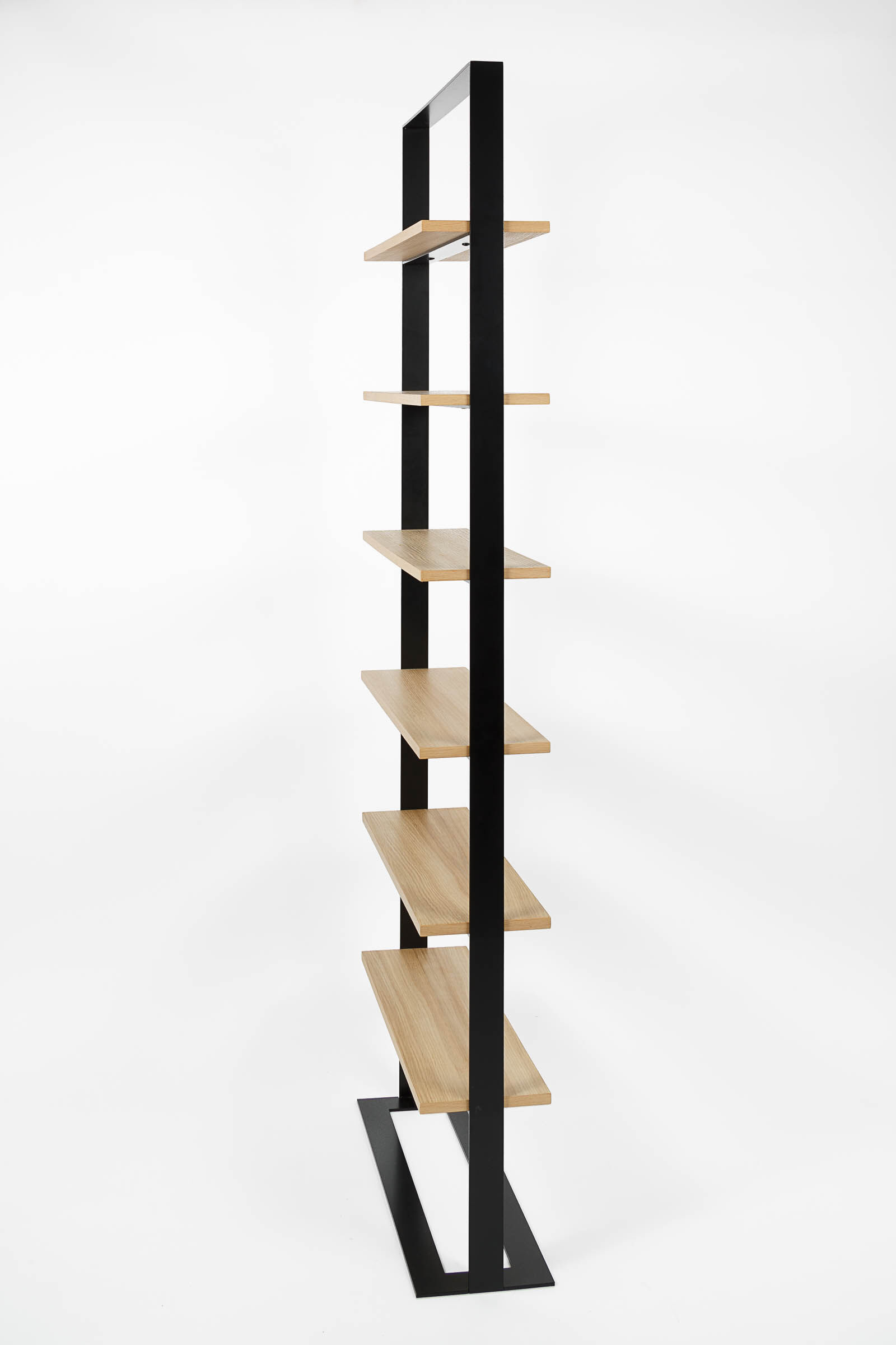 Severin shelf 2 oak and matte black steel